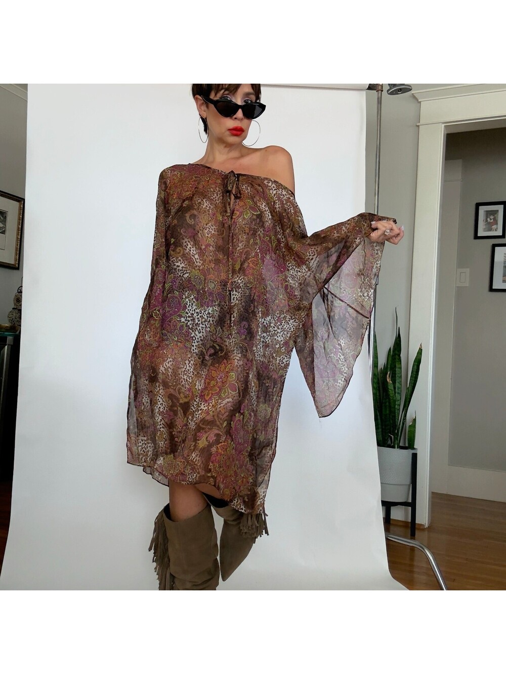 Y2K Vintage Silk Dress - Picture 6 of 8